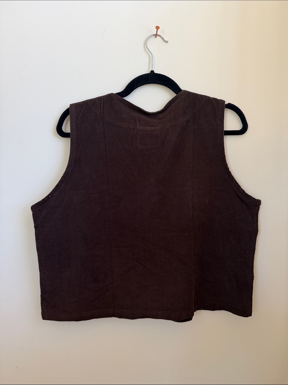 Avy & Co. Women's Corduroy Button Vest in Brown - Picture 5 of 5